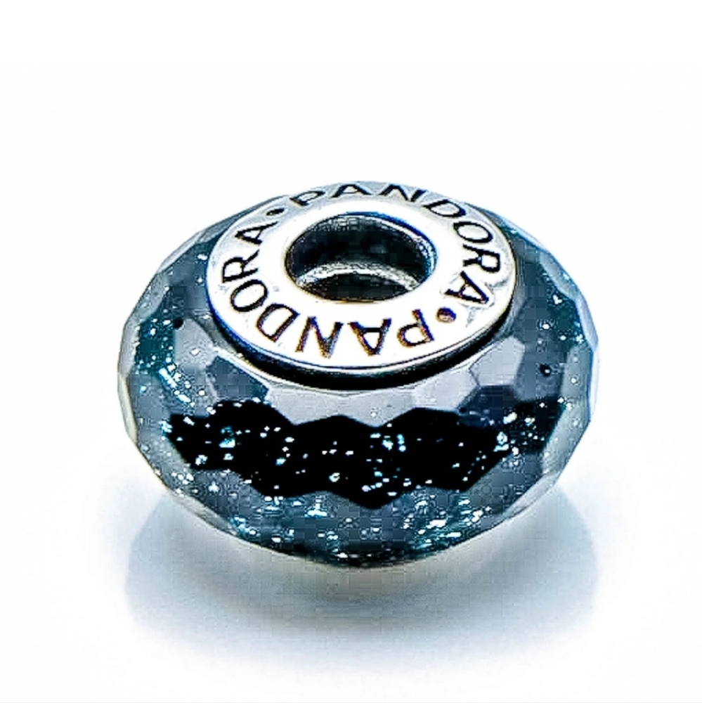 💎PANDORA FASCINATING IRIDESCENCE BLUE MURANO GLASS STERLING SILVER